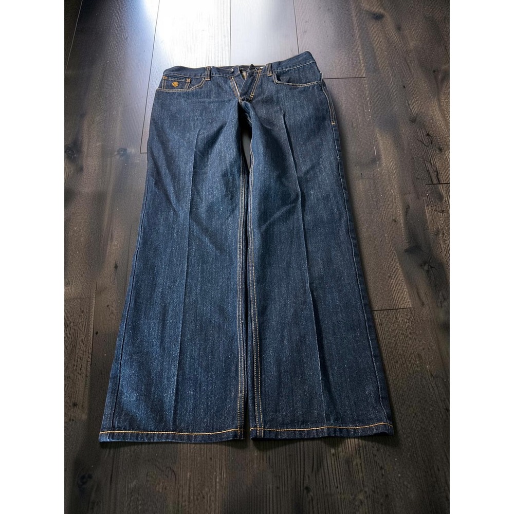 Rocawear Original Fit Jeans Mens 36x32 Blue Baggy WideLeg Embroidered Y2K HipHop